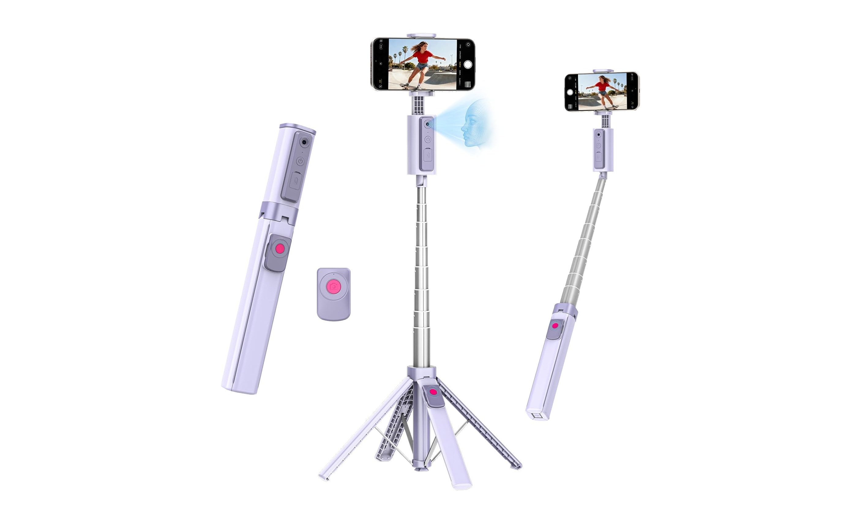 Funme 59 Inch Auto Face Tracking Tripod Review, 360° Rotation Phone Selfie Stick with Gesture Control & Wireless Remote
